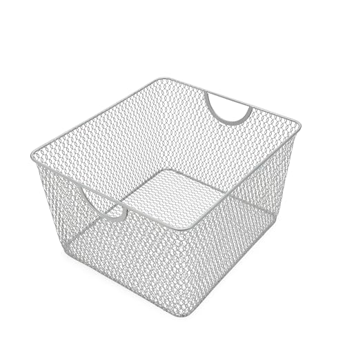 Mesh bin 10x8x6 Silver YBM