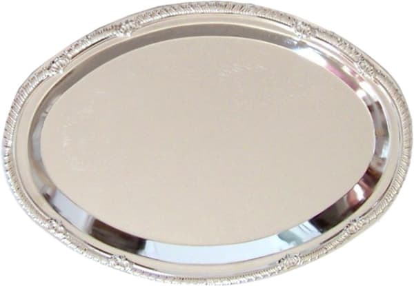 Tray Oval 8.5 x12 Nickel Plate