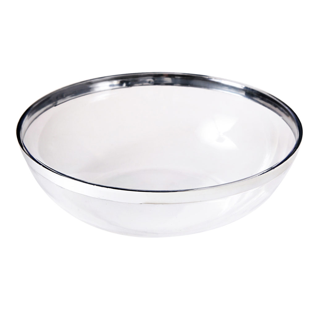 Silver Rim Salad Bowl Medium