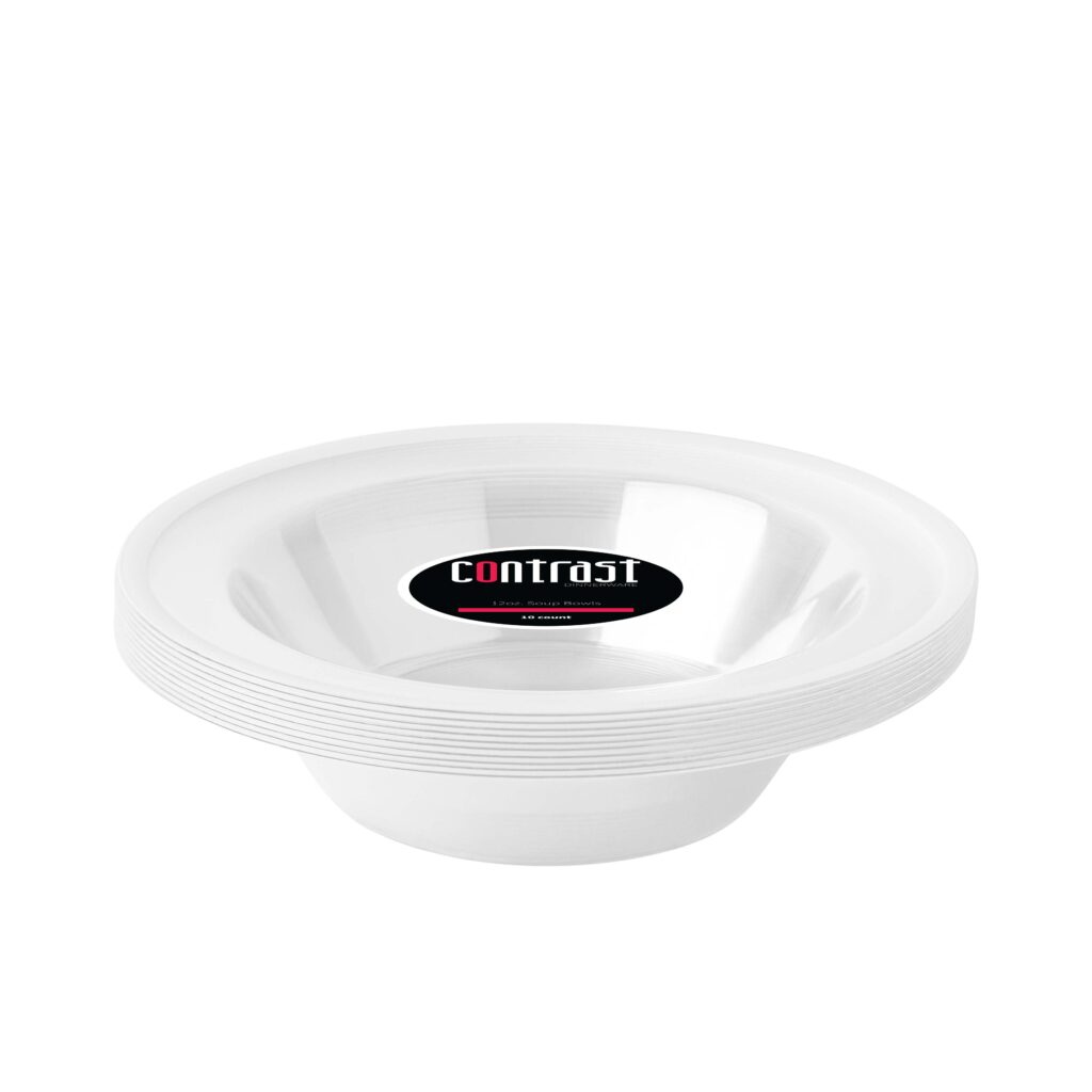 Contrast Clr/Wht SoupBowl 10ct