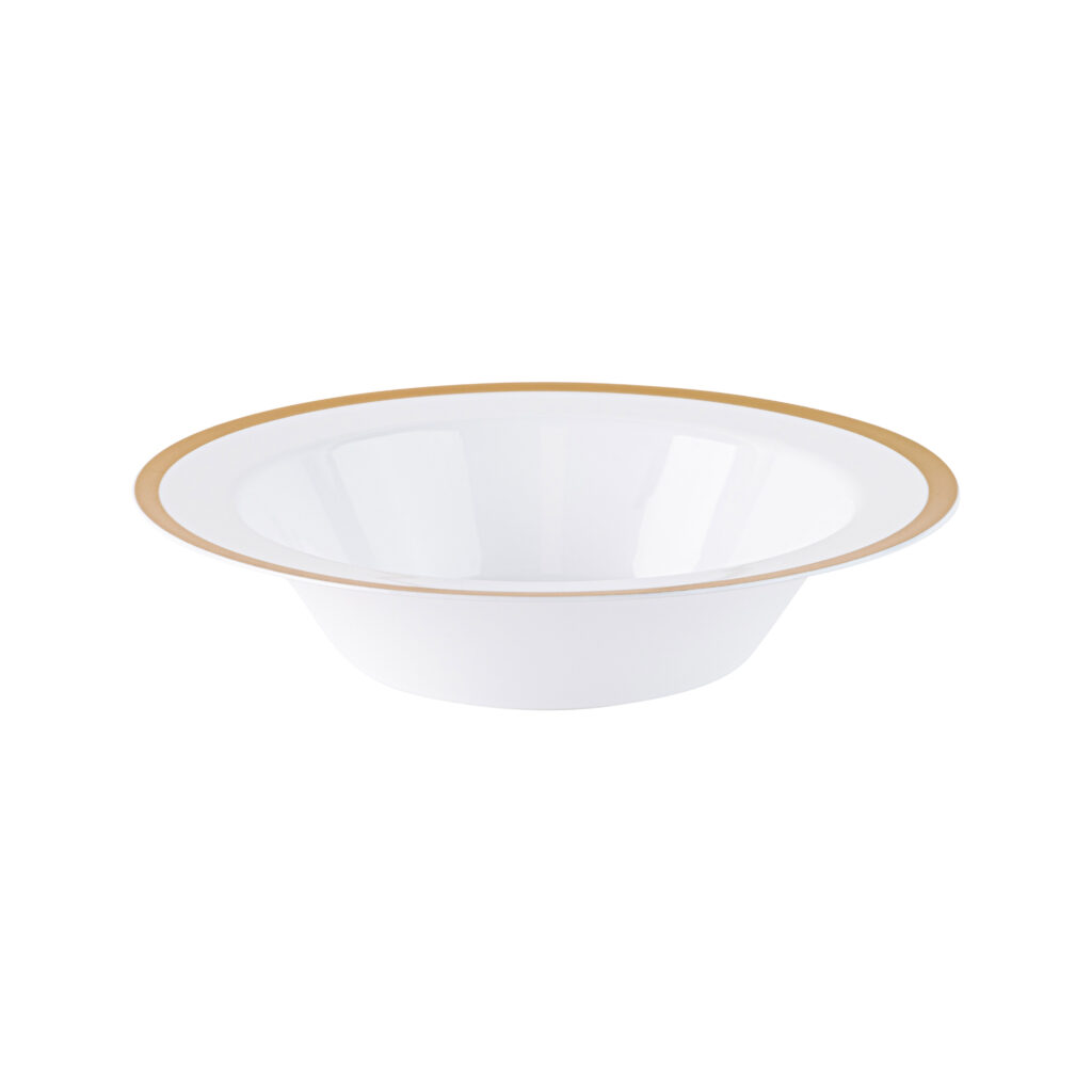 Contrast Wht/Gld SoupBowl 10ct