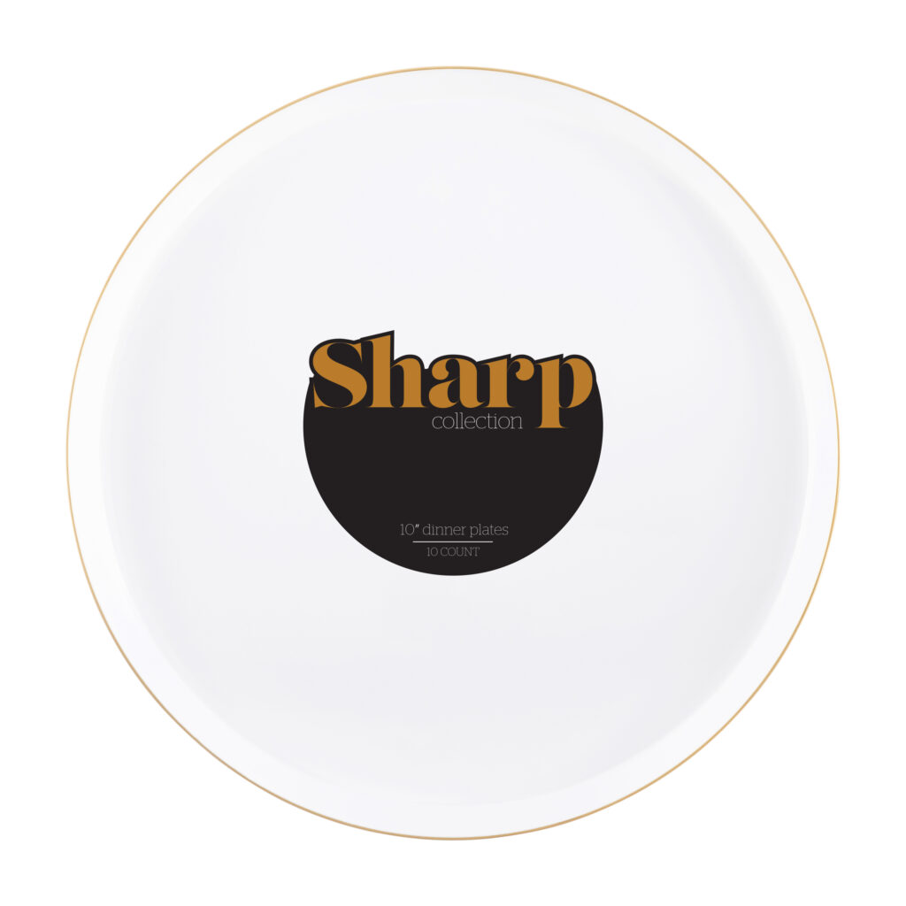 Sharp 10" 10c White GOLD RIM