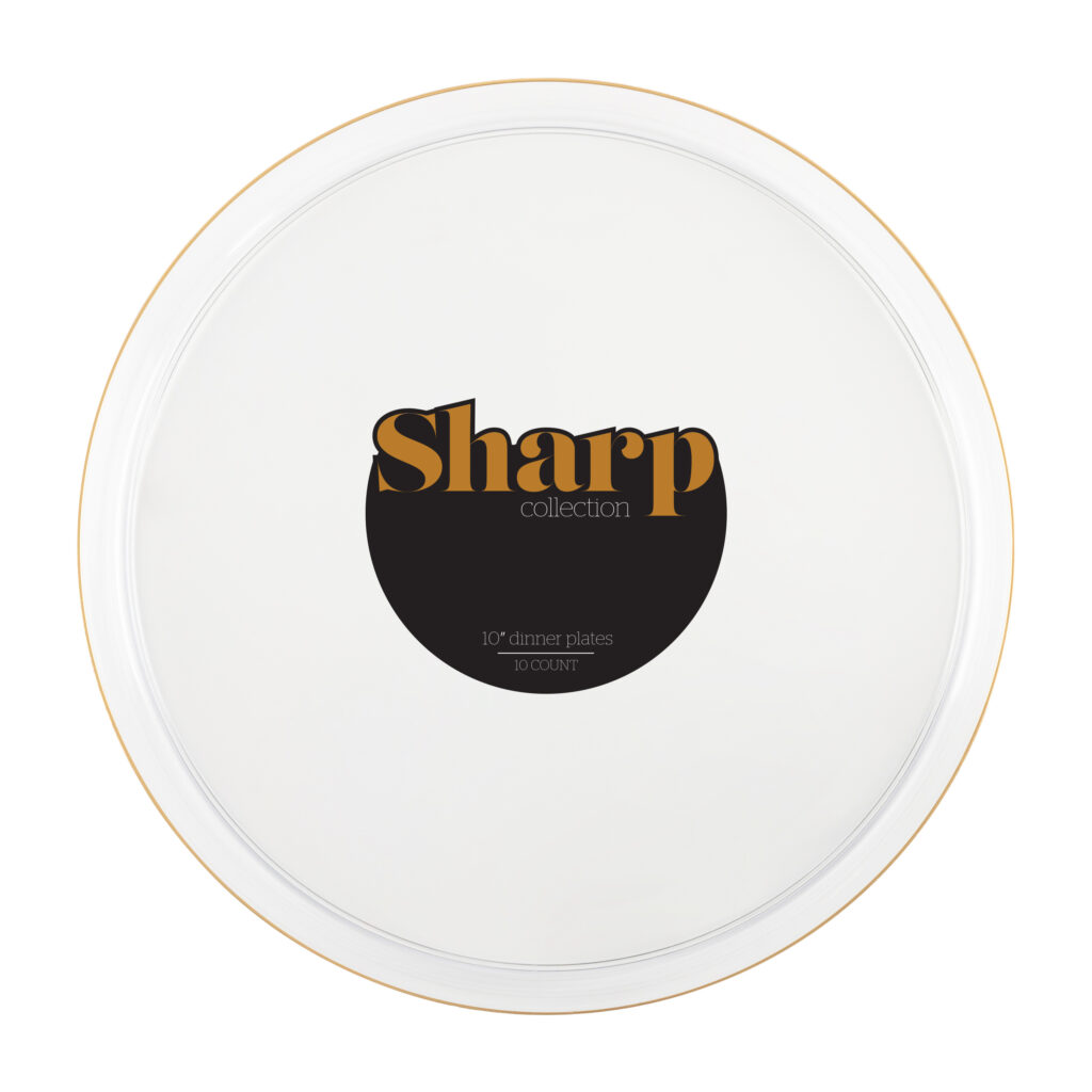 Sharp 10" 10c Clear GOLD RIM