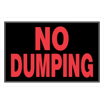Sign "No Dumping" 8x12