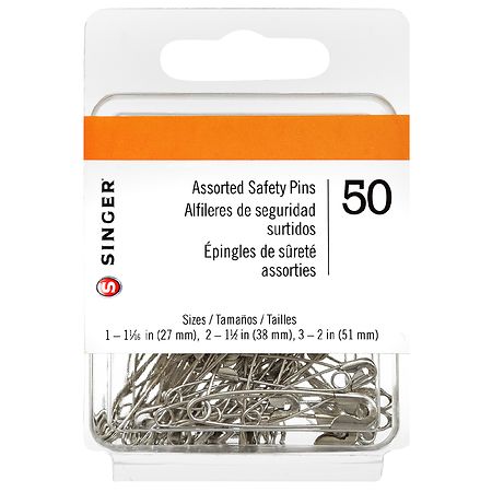 Safety Pins Asstd 50c Size1-3