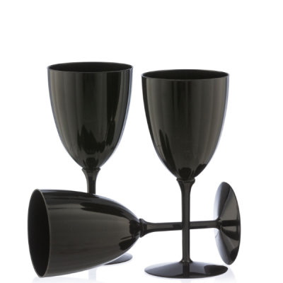 Decor Wine Cup 7oz Black 8pk