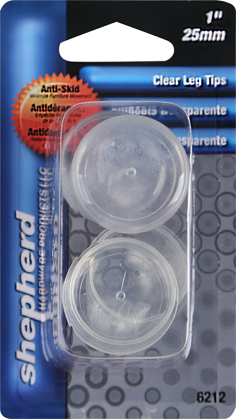 Leg Tip 1" Clear 4ct