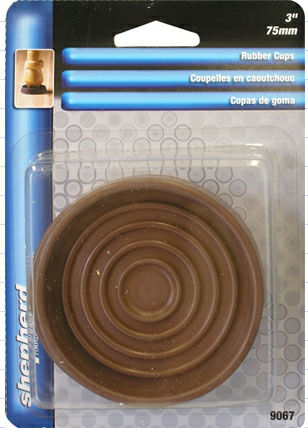 Leg Cup Rubber Round 3"Brown