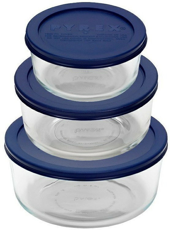 Pyrex 6pc Round BLUE