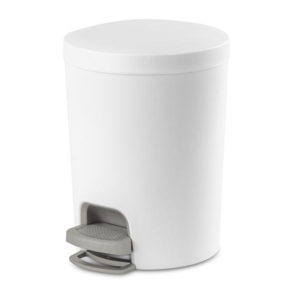 Step-On Can 1.6gl White Round