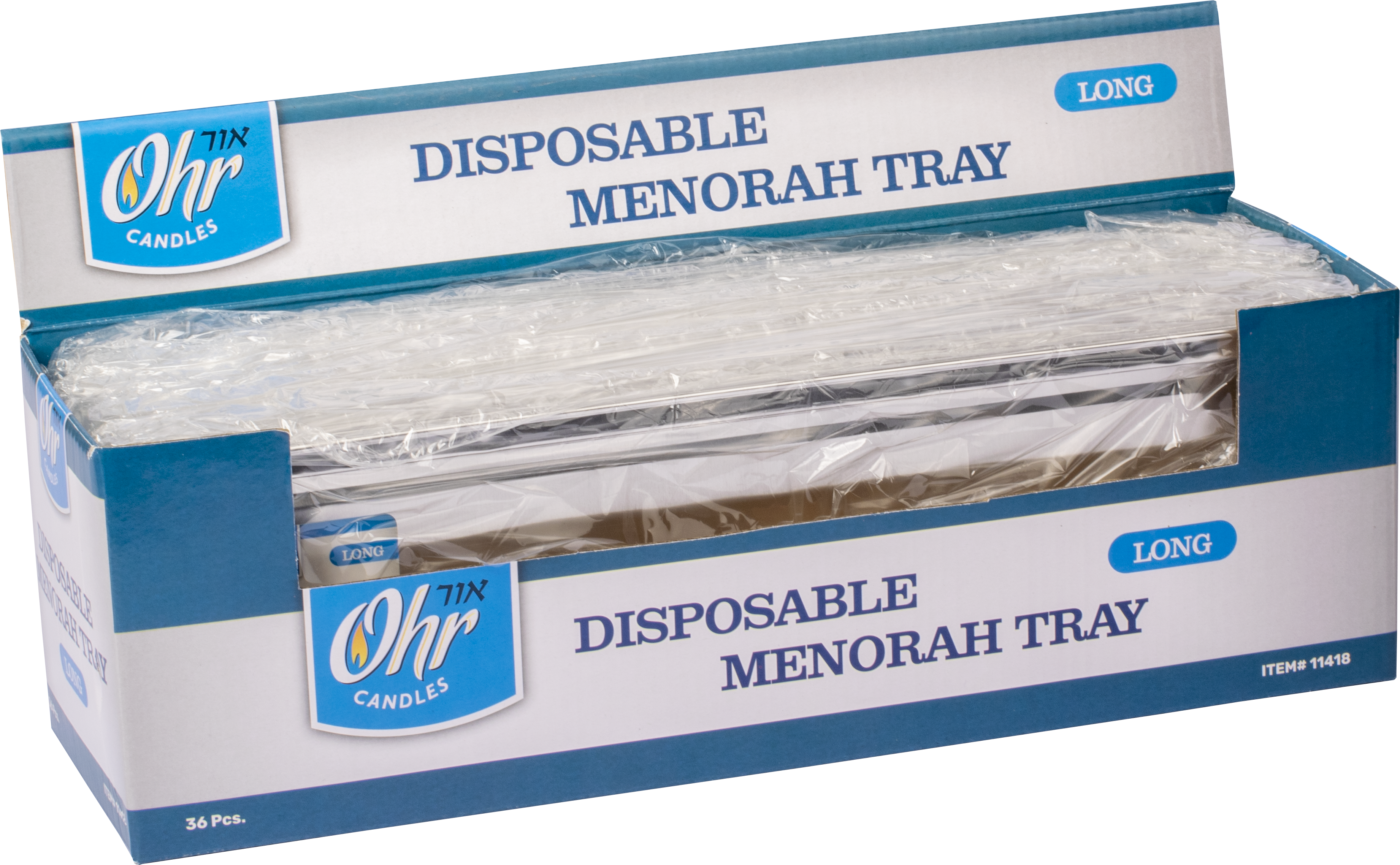 Disposable Menorah Tray Long