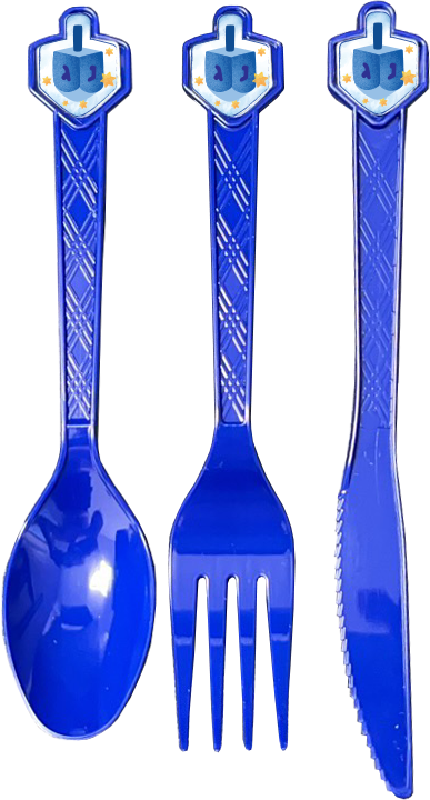 Cutlery Set Dreidel Blue 30pc.