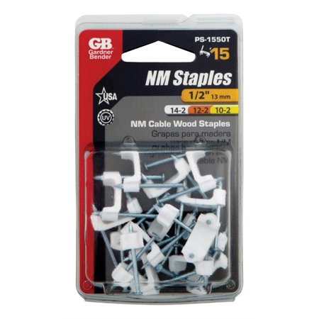 Cable Staples 1/2" WH 15ct