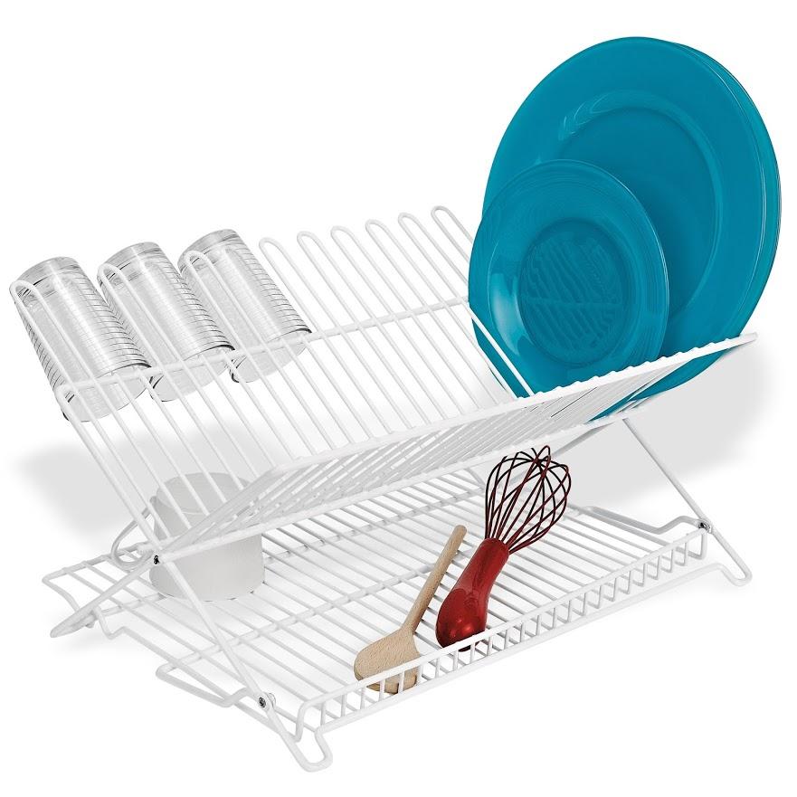 Folding Dish Rack White BHW