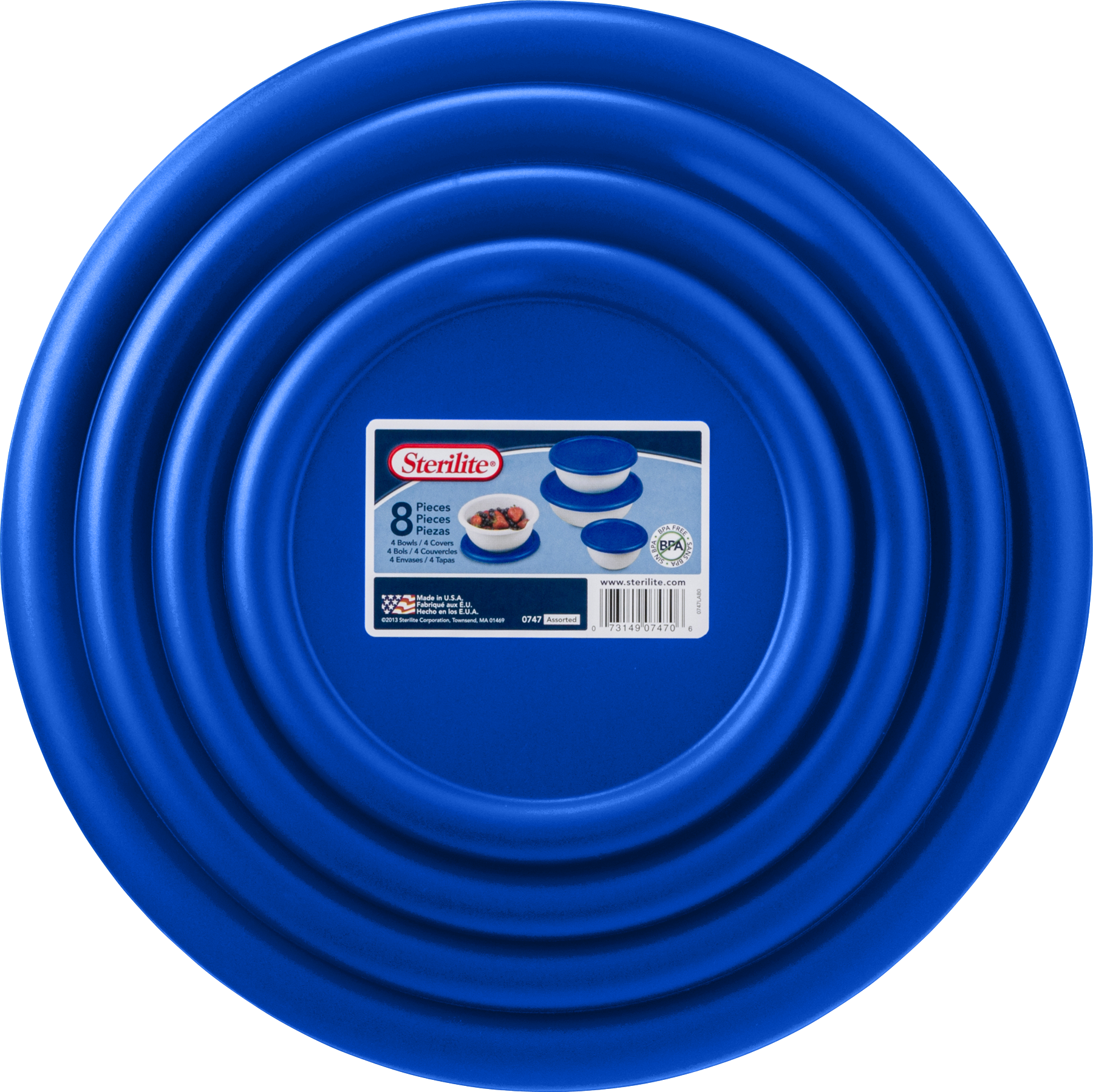 BOWL SET-4 BOWLS W/COVERS-ASST