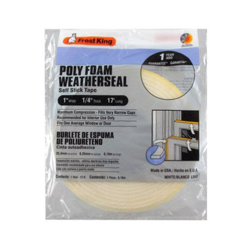 Poly/Foam Wthrseal 1"x.25 Wh