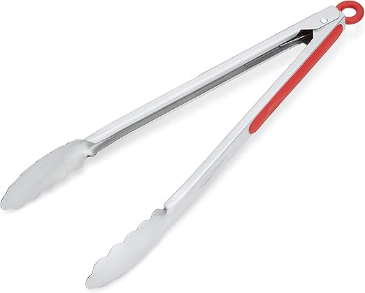Tongs 12" SS/Silicone Red LHU