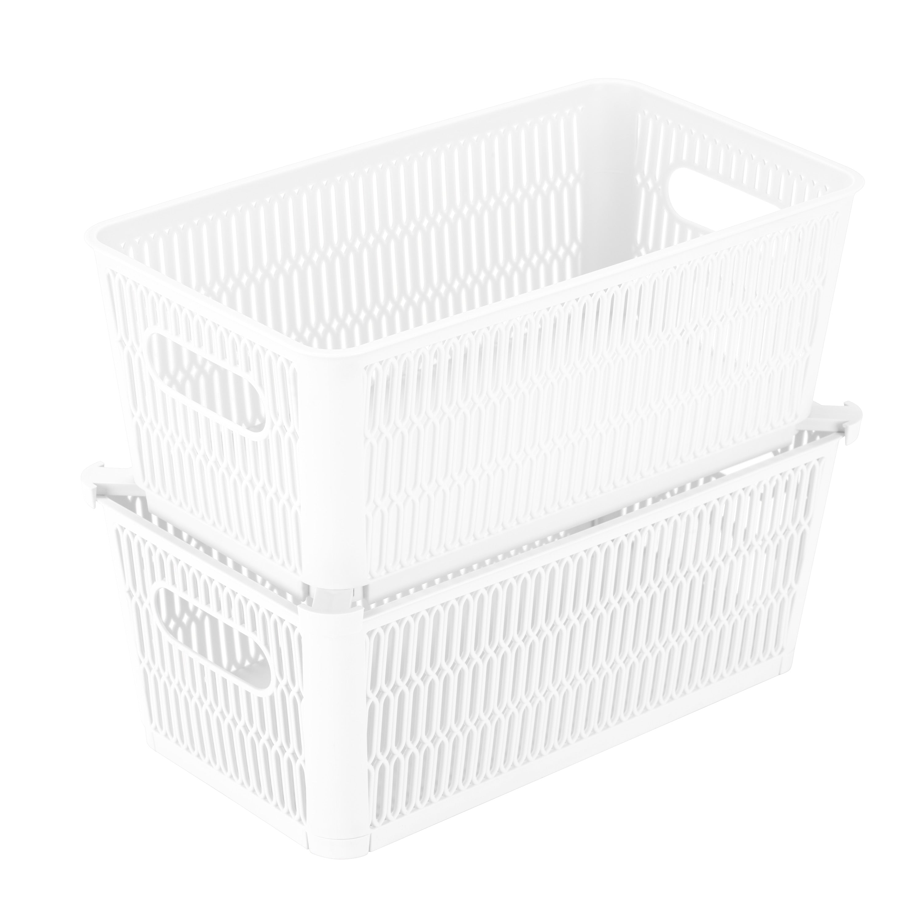 Basket 6x11x4 2c Stackbl WHITE