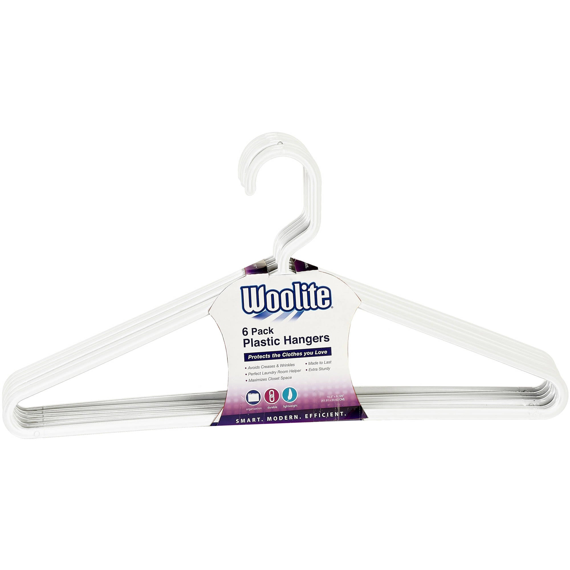 Hanger-Tubular-White-6ct WOOLI