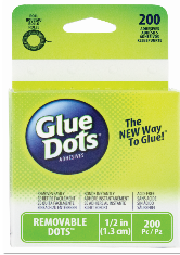 Glue Dots .5" Rmvbl Clr  200