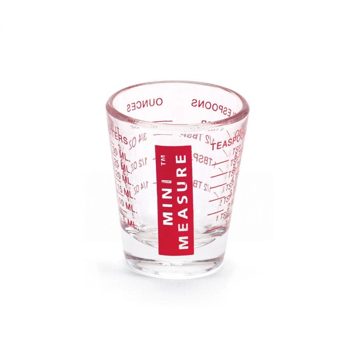 Mini Measure Glass 1oz Red