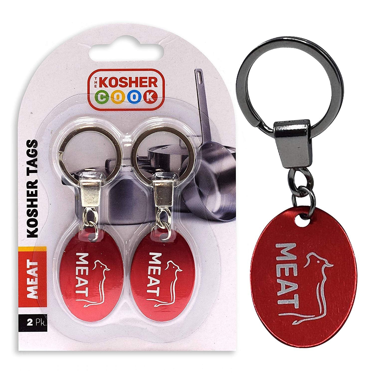 Kosher Coin/Tag 2ct Meat-Red