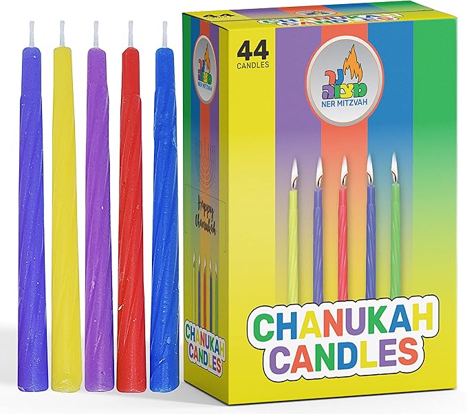 Chanukah Candle Colorful 44ct