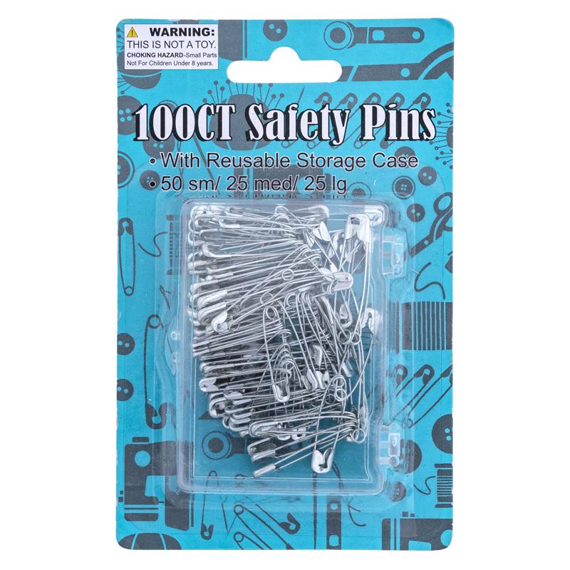 Safety Pins Asst 100c Allary
