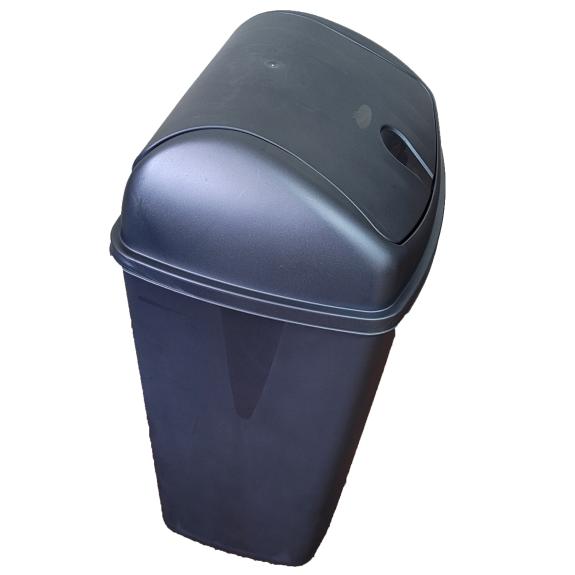 Trash Can 26.5q Swing Black