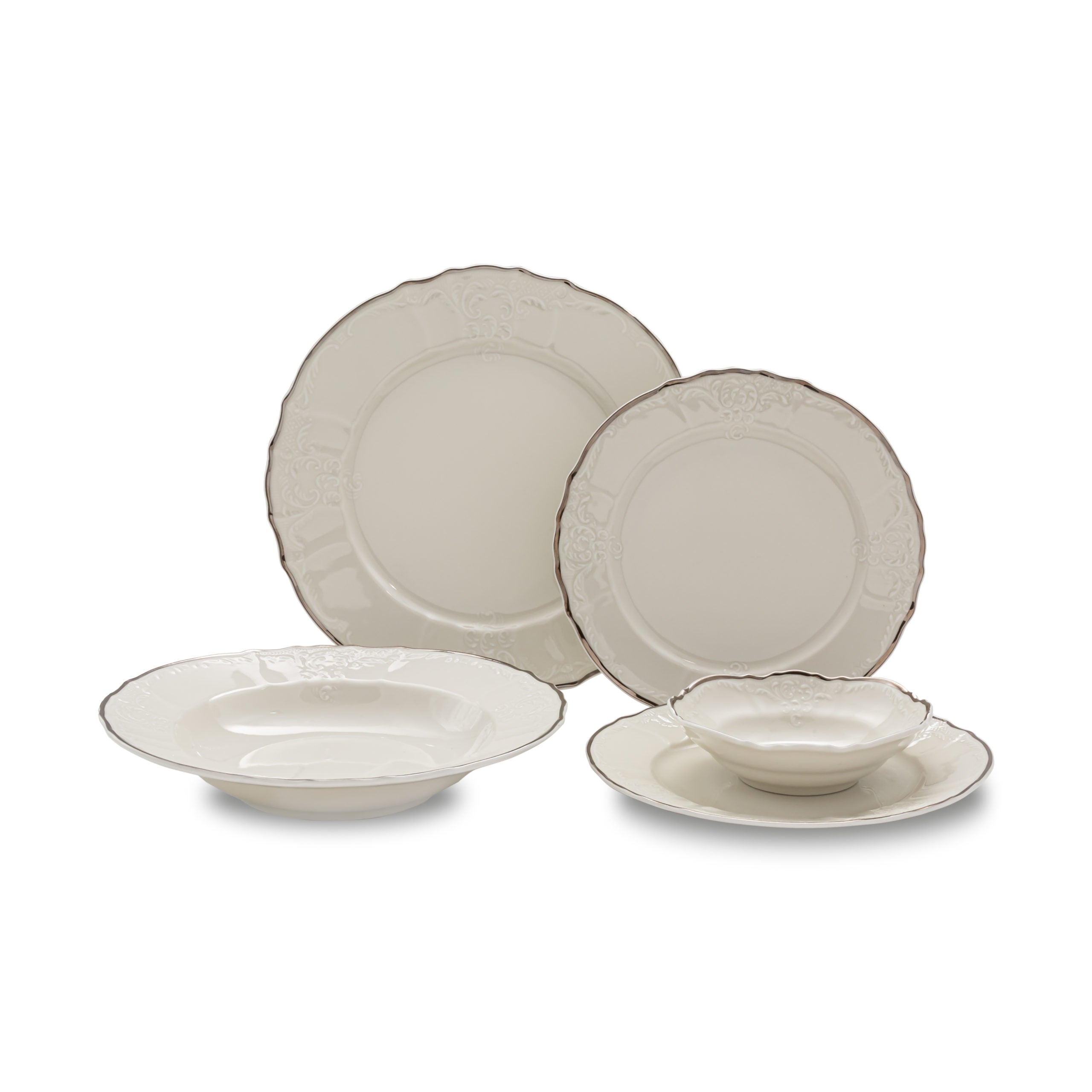 Bernadotte Ivory/Silver 20pc