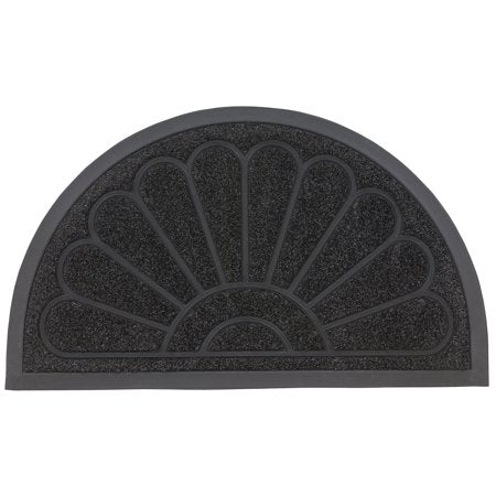Doormat Black Sunburst Round