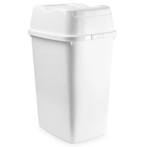 Trash Can 53qt Split-Top WHT S