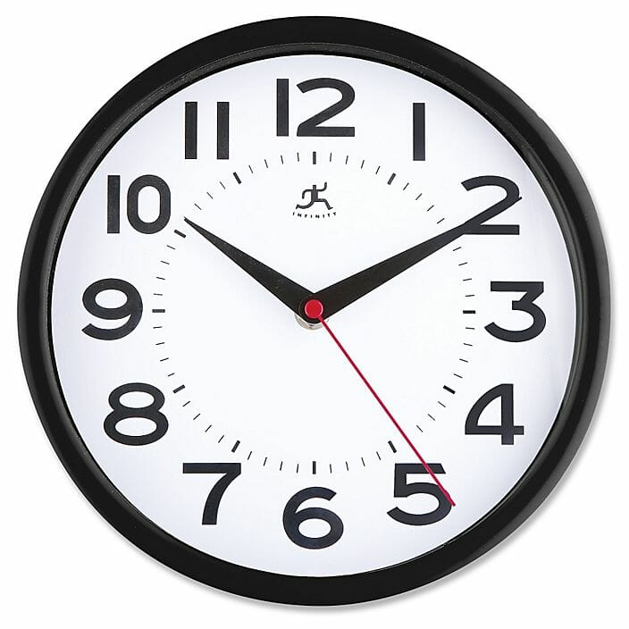 Wall Clock 9" Blk Park Madison