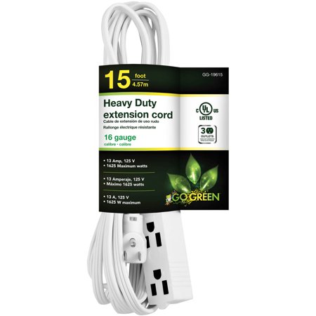 Extension Cord 15' 3 Outlet Wh